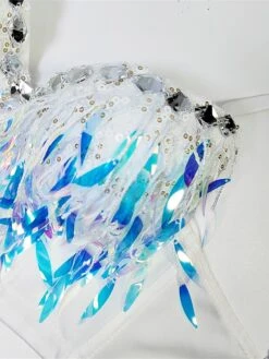 Women's Rhinestone Corset Bustier Feather Undergarments Home Daily Bed Polyester Breathable Straps Sleeveless Backless Summer Spring Black White -Ladies Pajamas Store ifwjmg1696315684980