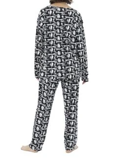 Women's Plus Size Loungewear Sets Stripe Flower Warm Fashion Casual Home Street Daily Polyester Warm Breathable Crew Neck Long Sleeve T Shirt Tee Pant Fall Winter Black Strips Black Daisy -Ladies Pajamas Store igakjk1693986221998