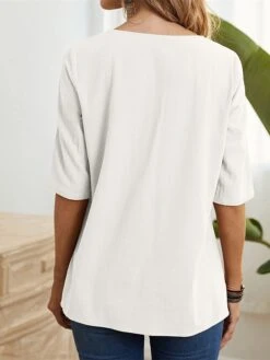 Women's Loungewear Top Pure Color Fashion Comfort Soft Street Daily Date Cotton Breathable Crew Neck Half Sleeve Summer Spring White Yellow -Ladies Pajamas Store iggxie1681882098234