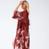 Women's Gift Robes Gown Pajamas Bathrobes Home Party Wedding Party Spa Print Crane Animal Silk Simple Soft Kimono Robes Sweet Fall Spring Summer V Wire Long Sleeve Tie Closure Belt Included -Ladies Pajamas Store ihgbye1583140722934