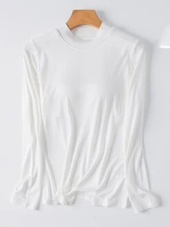 Women's Pajama Top With Chest Pads Loungewear Top Pure Color Fashion Casual Comfort Home Daily Bed Modal Breathable Crew Neck Long Sleeve Fall Winter Black White 29 Women's Pajama Top With Chest Pads Loungewear Top Pure Color Fashion Casual Comfort Home Daily Bed Modal Breathable Crew Neck Long Sleeve Fall Winter Black White -Ladies Pajamas Store ipajij1697699943388