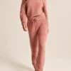 Women's Pajamas Sets Pure Color Warm Fashion Casual Home Daily Bed Polyester Breathable Crew Neck Long Sleeve Pant Fall Winter White Pink