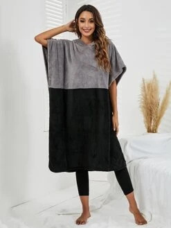 Women's Robes Gown Pure Color Comfort Home Polyester Comfort Short Sleeve Pullover Pocket Hoodie Summer Red Blue -Ladies Pajamas Store isqghx1690446017656