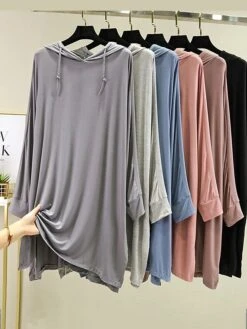 Women's Pajamas Sweatshirt Pullover Nightshirt Pure Color Fashion Simple Casual Home Daily Bed Modal Breathable Hoodie Long Sleeve Hoodie Hoodie Summer Fall Black Pink