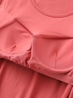 Women's Pajamas Top Pure Color Simple Casual Soft Home Daily Bed Cotton Breathable Crew Neck Long Sleeve Chest Pads Fall Winter Sauce Purple Champagne Powder -Ladies Pajamas Store ivxftj1693467415540