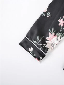 Women's Pajamas Sets Flower Fashion Comfort Soft Home Daily Bed Satin Breathable Lapel Long Sleeve Shirt Pant Button Pocket Fall Winter Black Gray 24 Women's Pajamas Sets Flower Fashion Comfort Soft Home Daily Bed Satin Breathable Lapel Long Sleeve Shirt Pant Button Pocket Fall Winter Black Gray -Ladies Pajamas Store ixcixd1693467381072