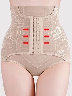 Women's Plus Size Shapewear Waist Trainer Body Shaper Flower Sport Casual Daily Going Out Polyester Breathable Summer Spring Black Khaki -Ladies Pajamas Store ixfgws1681880795150