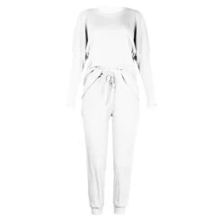 Women's Plus Size Loungewear Sets Nighty 2 Pieces Pure Color Fashion Sport Simple Home Street Daily Polyester Breathable Gift Crew Neck Long Sleeve T Shirt Tee Pant Elastic Waist Sporty Winter Fall -Ladies Pajamas Store ixrgeo1637916900296