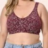 Women's Plus Size Bra Flower Undergarments Home Bed Lace Breathable Straps Sleeveless Backless Summer Spring White Wine -Ladies Pajamas Store ixrtva1694606881227