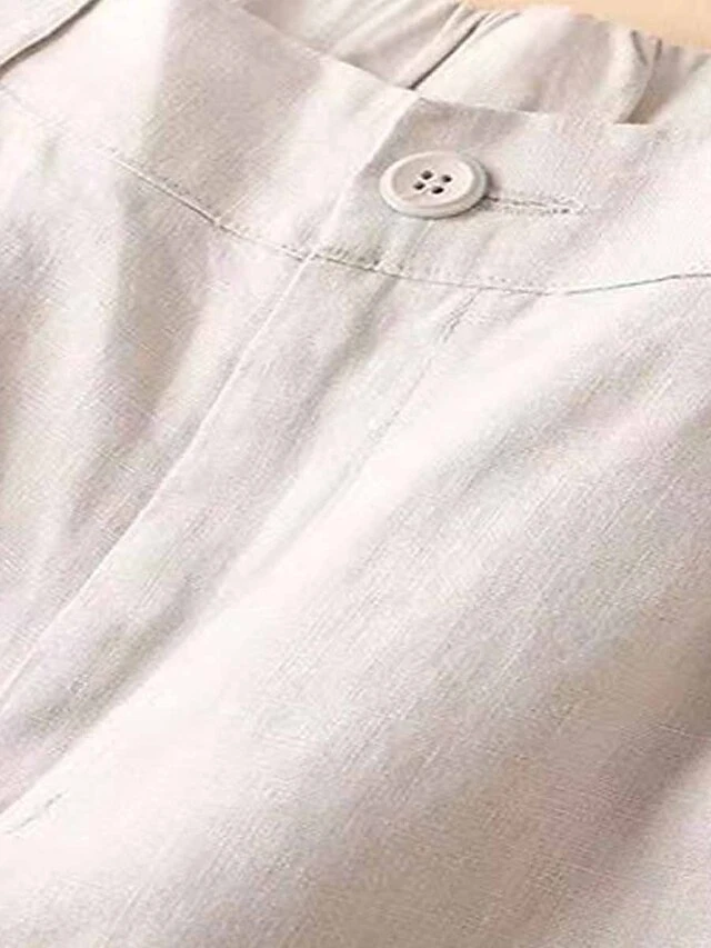 Women's Loungewear Pants Lounge Pants Pure Color Simple Casual Comfort Home Daily Vacation Cotton And Linen Breathable Button Pocket Summer Spring Black White 13 Women's Loungewear Pants Lounge Pants Pure Color Simple Casual Comfort Home Daily Vacation Cotton And Linen Breathable Button Pocket Summer Spring Black White - Image 11