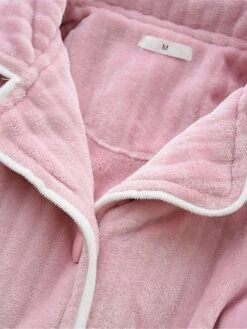 Women's Pajamas Sets Pure Color Warm Casual Soft Home Daily Bed Polyester Breathable Lapel Long Sleeve Shirt Pant Button Pocket Fall Winter Pink -Ladies Pajamas Store izkrsn1692348353667