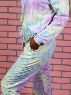 Women's Loungewear Sets Tie Dye Sport Casual Comfort Home Street Daily Polyester Breathable Crew Neck Long Sleeve Hoodie Pant Pocket Hole Fall Winter Yellow -Ladies Pajamas Store jgfbrm1693467395918