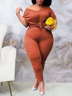 Women's Plus Size Loungewear Sets Pure Color Casual Comfort Soft Daily Date Vacation Polyester Breathable V Wire Short Sleeve Pant Elastic Waist Fall Spring Black Yellow -Ladies Pajamas Store jgjmrx1675750209177