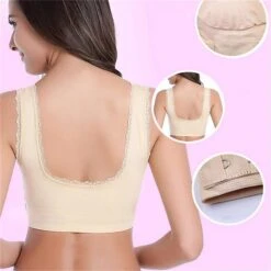 Women's Oversized Lace Sports Bras Cross Front Side Buckle Wire Free Bra Yoga Workout Activewear -Ladies Pajamas Store jipyaj1649319862702