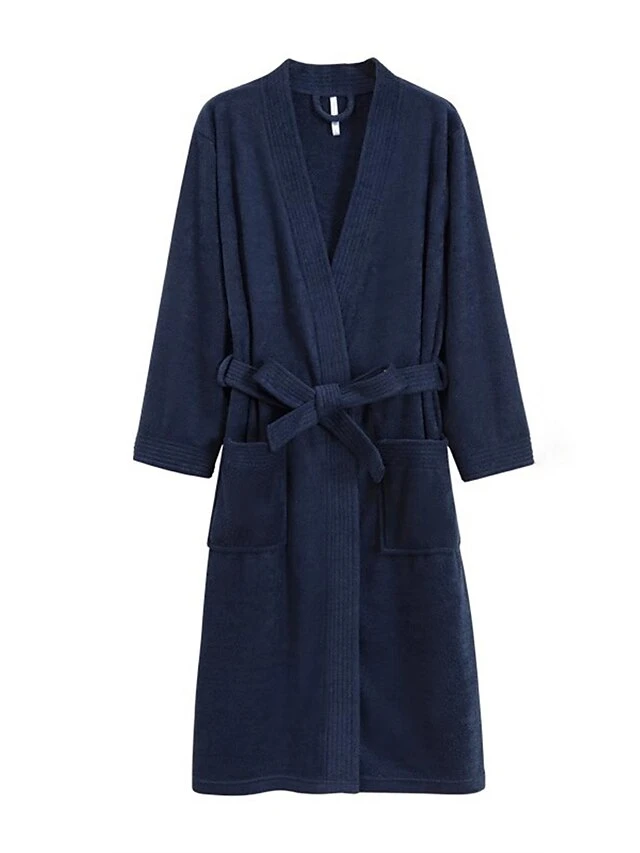 Women's Robe Pure Color Simple Casual Comfort Home Bed Wedding Party Polyester Breathable V Wire Long Sleeve Fall Winter White Pink 9 Women's Robe Pure Color Simple Casual Comfort Home Bed Wedding Party Polyester Breathable V Wire Long Sleeve Fall Winter White Pink - Image 7