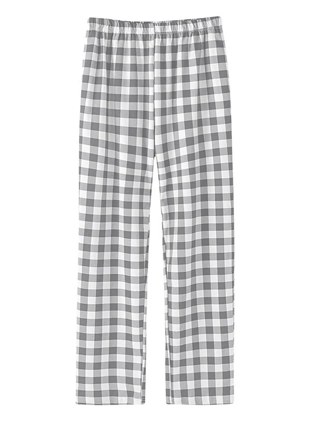 Women's Loungewear Pants Lounge Pants Grid / Plaid Simple Casual Soft Home Street Daily Cotton Breathable Long Pant Pant Elastic Waist Fall Winter Black Yellow 11 Women's Loungewear Pants Lounge Pants Grid / Plaid Simple Casual Soft Home Street Daily Cotton Breathable Long Pant Pant Elastic Waist Fall Winter Black Yellow - Image 9