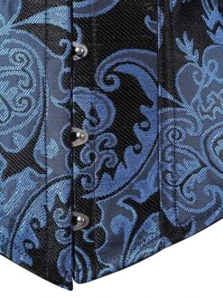 Women's Body Shaper Flower Fashion Corsets Gothic Party Halloween Going Out Polyester Breathable Straps Sleeveless Backless Summer Spring Silver Blue -Ladies Pajamas Store jqtmdm1693295687322