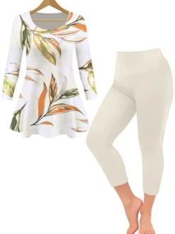 Women's Loungewear Sets 2 Pieces Flower Casual Comfort Home Daily Polyester Breathable Crew Neck Long Sleeve Pullover Pant Summer Spring Black Light Green -Ladies Pajamas Store jryisx1693899653353