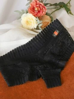 Women's Flower Lace Hole Simple Pure Color Basic Panties Brief Micro-elastic Mid Waist Sexy Nylon 1 PC Green One-Size -Ladies Pajamas Store jslzog1637930143461