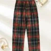 Women's Christmas Lounge Pants Grid / Plaid Simple Casual Xmas Comfort Cotton Breathable Pant Pocket Elastic Waist Fall Winter Pink Plaid Black And White Plaid -Ladies Pajamas Store jxbhig1695281828339