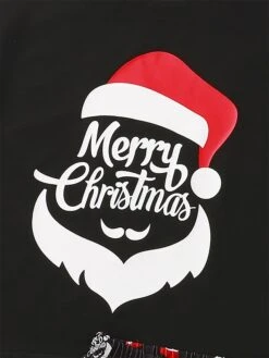 Women's Christmas Lounge Sets Letter Santa Claus Fashion Comfort Soft Home Daily Polyester Breathable Crew Neck Short Sleeve T Shirt Tee Shorts Elastic Waist Fall Winter Black -Ladies Pajamas Store jxqakv1696232036532