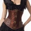Corset Women's Corsets Halloween Party & Evening Black Brown Comfortable Underbust Corset Hook & Eye Lace Up Backless Retro Tummy Control Pure Color Summer Spring -Ladies Pajamas Store jzequp1646651168154