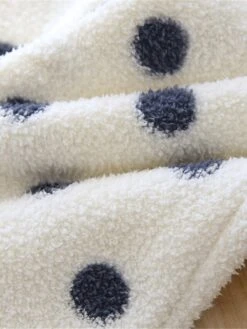 Women's Loungewear Sets Dot Fashion Comfort Soft Home Daily Bed Flannel Warm Breathable Crew Neck Long Sleeve Shirt Pant Button Pocket Fall Winter Black White -Ladies Pajamas Store kbuecj1692927380380