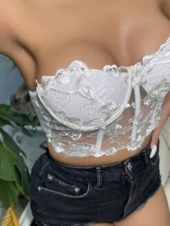 Corset Women's Corset Tops Prom Party & Evening Club Black White Red Sexy Underbust Corset Buckle Tummy Control Lace Summer Spring -Ladies Pajamas Store keekga1647853848454