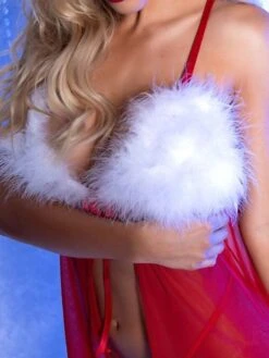 Women's Sexy Lingerie 2 Pieces Patchwork Lovers Ultra Slim Hot Christmas Nylon Breathable Straps Sleeveless Backless Feather Summer Spring Red Xmas 8 Women's Sexy Lingerie 2 Pieces Patchwork Lovers Ultra Slim Hot Christmas Nylon Breathable Straps Sleeveless Backless Feather Summer Spring Red Xmas -Ladies Pajamas Store kkmtaw1695281795191