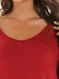 Women's Pajamas Nightgown Nightshirt Dress Pure Color Simple Casual Soft Home Daily Bed Cotton Breathable Crew Neck Long Sleeve Summer Spring Lake Blue Black -Ladies Pajamas Store klpjlb1694766969318