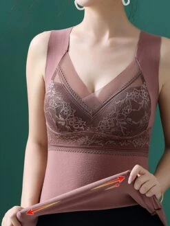 Women's Top Thermal Shirt Pure Color Warm Fashion Home Street Daily Polyester Warm Breathable Straps Sleeveless Fall Winter Black Color