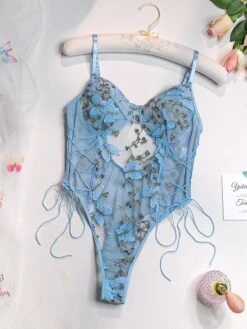 Women's Bodysuits Teddies & Bodysuits Butterfly Fashion Retro Hot Party Halloween Carnival Polyester Breathable Straps Sleeveless Embroidery Summer Spring White Pink -Ladies Pajamas Store kmryxm1691392661814