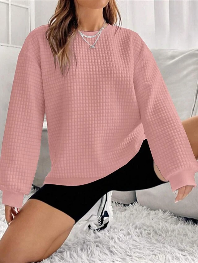 Women's Loungewear Top Pure Color Casual Comfort Soft Home Street Daily Polyester Breathable Crew Neck Long Sleeve Fall Winter Claret Black 19 Women's Loungewear Top Pure Color Casual Comfort Soft Home Street Daily Polyester Breathable Crew Neck Long Sleeve Fall Winter Claret Black - Image 17