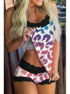 Women's Pajamas Pajama Top And Pant Sets Leopard Cat Hot Casual Soft Home Daily Bed Polyester Breathable Straps Sleeveless Strap Top Shorts Summer Spring Black White -Ladies Pajamas Store knkfxp1678864023909