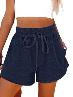 Women's Loungewear Pants Lounge Pants Pure Color Simple Casual Comfort Home Daily Vacation Polyester Breathable Pocket Elastic Waist Summer Spring Black White -Ladies Pajamas Store kolihv1677484964549