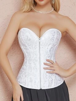 Women's Corsets Halloween Waist Trainer Body Shaper Flower Fashion Retro Hot Carnival Masquerade Wedding Party Polyester Breathable Bandeau Sleeveless Adjustable Summer Spring Black White