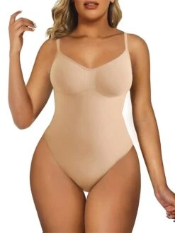 Women's Plus Size Bodysuits Body Shaper Pure Color Fashion Hot Vacation Gyms Nylon Breathable Straps Sleeveless Backless Summer Spring Black Long Black Briefs -Ladies Pajamas Store kxgxdn1694417572676