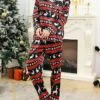 Women's Christmas Pajamas Sets Elk Snowflake Fashion Comfort Soft Home Xmas Daily Satin Breathable Lapel Long Sleeve Shirt Pant Button Pocket Fall Winter Red -Ladies Pajamas Store lbbyuu1693467375038