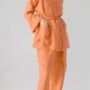 Women's Pajamas Bathrobe Robes Gown Sets Pure Color Simple Comfort Soft Wedding Party Cotton And Linen Breathable V Wire Long Sleeve Cardigan Pant Pocket Fall Winter Army Green Orange 1 Women's Pajamas Bathrobe Robes Gown Sets Pure Color Simple Comfort Soft Wedding Party Cotton And Linen Breathable V Wire Long Sleeve Cardigan Pant Pocket Fall Winter Army Green Orange -Ladies Pajamas Store lcfftb1693206707110