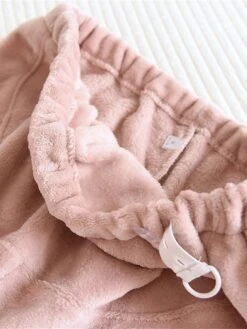 Women's Flannel Pajamas Pants Pure Color Plush Casual Comfort Home Daily Bed Warm Pant Elastic Waist Fall Winter Pink Green -Ladies Pajamas Store ldnxsk1695798643238