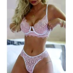 Women's Lace Bras 3/4 Cup Lace Printing Pure Color Hook & Eye Daily Wear Polyester Sexy 1 Set White Black / Bra & Panty Set / Suits 10 Women's Lace Bras 3/4 Cup Lace Printing Pure Color Hook & Eye Daily Wear Polyester Sexy 1 Set White Black / Bra & Panty Set / Suits -Ladies Pajamas Store ldyspn1617774911502