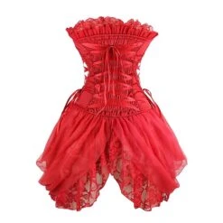 Corset Women's Corsets Trachtenmieder Christmas Halloween Wedding Party Birthday Party Plus Size Black Red Black White Sexy Country Bavarian Hook & Eye Lace Up Classic Tummy Control Push Up Solid -Ladies Pajamas Store lhggcd1663922659309