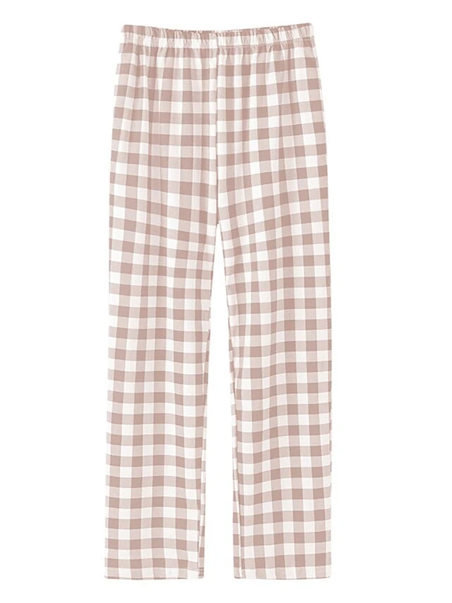Women's Loungewear Pants Lounge Pants Grid / Plaid Simple Casual Soft Home Street Daily Cotton Breathable Long Pant Pant Elastic Waist Fall Winter Black Yellow 8 Women's Loungewear Pants Lounge Pants Grid / Plaid Simple Casual Soft Home Street Daily Cotton Breathable Long Pant Pant Elastic Waist Fall Winter Black Yellow - Image 6