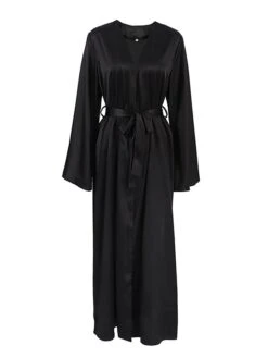 Women's Pajamas Bathrobe Robes Gown Pure Color Simple Casual Comfort Wedding Party Satin Breathable V Wire Long Sleeve Fall Winter Black White 22 Women's Pajamas Bathrobe Robes Gown Pure Color Simple Casual Comfort Wedding Party Satin Breathable V Wire Long Sleeve Fall Winter Black White -Ladies Pajamas Store liwung1693206711452