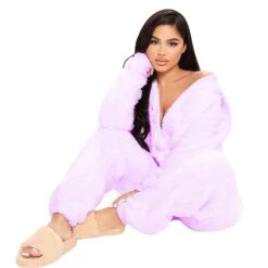 Women's Flannel Onesies Pajama For Adult Jumpsuits Nighty Pure Color Simple Comfort Party Home ChristmasWarm Gift Hoodie Long Sleeve Fall Winter Black -Ladies Pajamas Store lmwmxz1639475940837