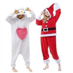 Women's Christmas Onesie Pajama Santa Claus Snowman Plush Comfort Oversized Xmas Polar Fleece Warm Hoodie Long Sleeve Fall Winter Santa Claus Snowman -Ladies Pajamas Store lmxgeu1695628281724