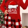 Women's Christmas Pajamas Top Letter Santa Claus Comfort Soft Home Christmas Spandex Fall Winter Black Red