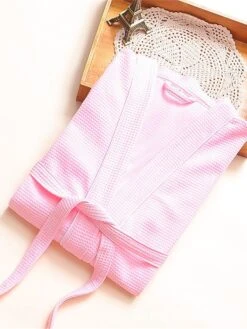 Women's Cotton Robe Pure Color Simple Casual Comfort Home Bed Wedding Party Breathable V Wire Long Sleeve Pocket Fall Winter White Pink -Ladies Pajamas Store lplpky1694072395408