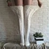Women's Loungewear Pure Color Warm Casual Comfort Home Knit Warm Spring Fall White