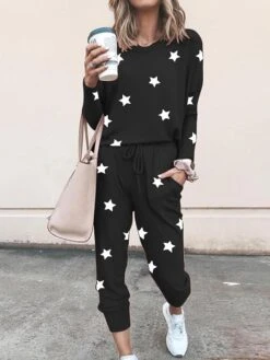 Women's Loungewear Sets Star Fashion Comfort Soft Home Daily Bed Spandex Breathable Crew Neck Long Sleeve Hoodie Pant Pocket Elastic Waist Fall Winter Lake Blue Black 13 Women's Loungewear Sets Star Fashion Comfort Soft Home Daily Bed Spandex Breathable Crew Neck Long Sleeve Hoodie Pant Pocket Elastic Waist Fall Winter Lake Blue Black -Ladies Pajamas Store lvhdmp1693467413080